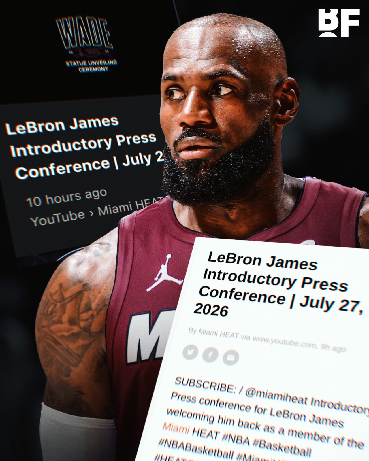 热火油管预发布詹姆斯介绍视频后秒撤 ESPN播客曾曝加盟勇士