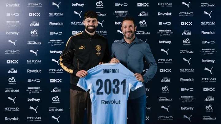 维亚纳:格瓦迪奥尔符合曼城后卫终极模板,续约至2031
